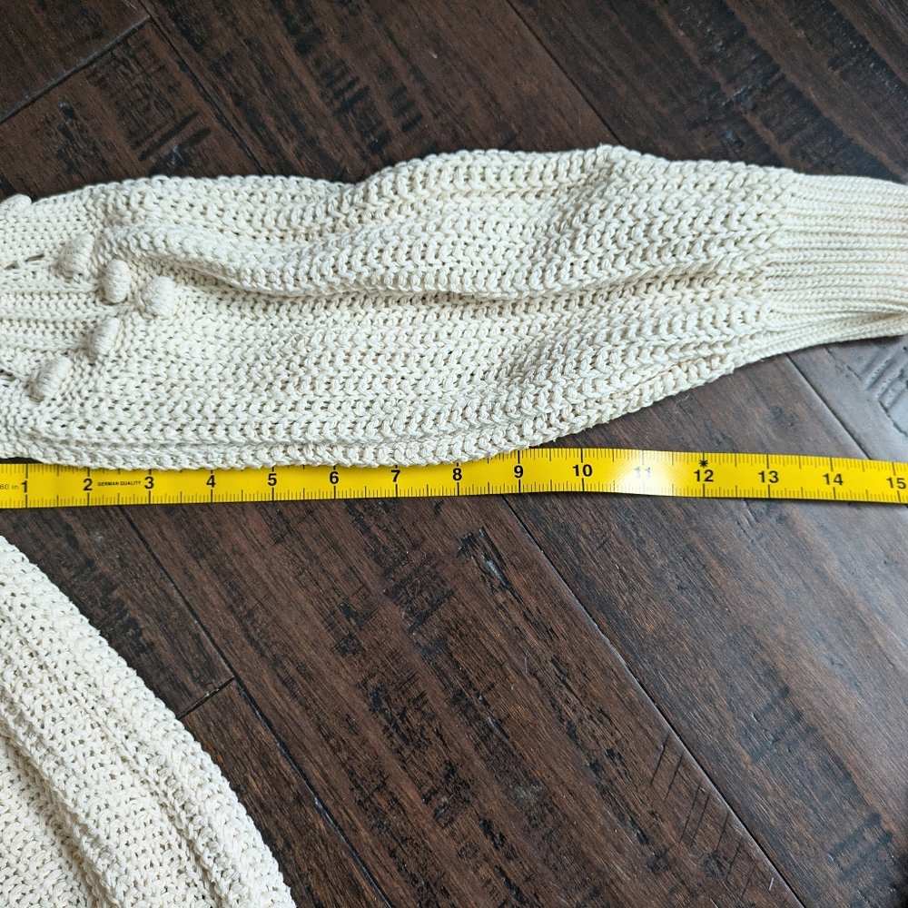 Pinko xs cotton knit sweater pom pom cream white - Picture 5 of 7